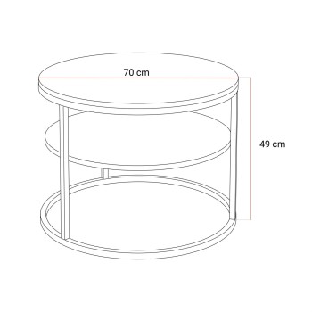 Couchtisch CIRI KASCHMIR Hochglanz mit Ablage