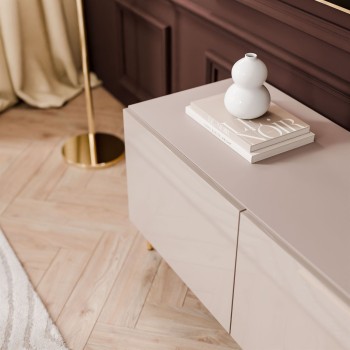 TV-Schrank COLGANTE 100 Kaschmir Hochglanz auf Füßen