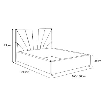 AYLA kontinentales Bett mit einem Behälter