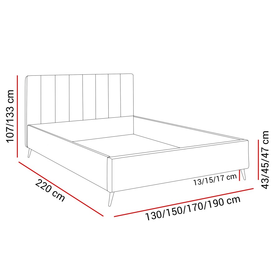 Polsterbett NELLY mit Behälter