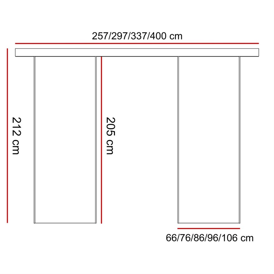 Schiebetüren HINOKI DUO mit Griff