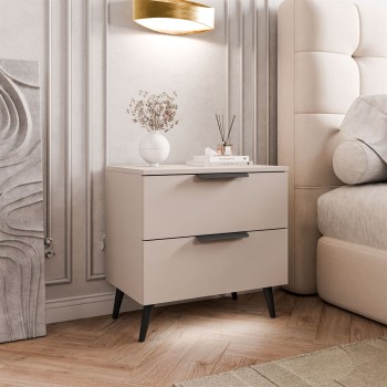 Nachttisch LINA KASCHMIR 2S auf schrägen Beinen mit LED