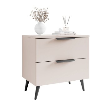 Nachttisch LINA KASCHMIR 2S auf schrägen Beinen mit LED