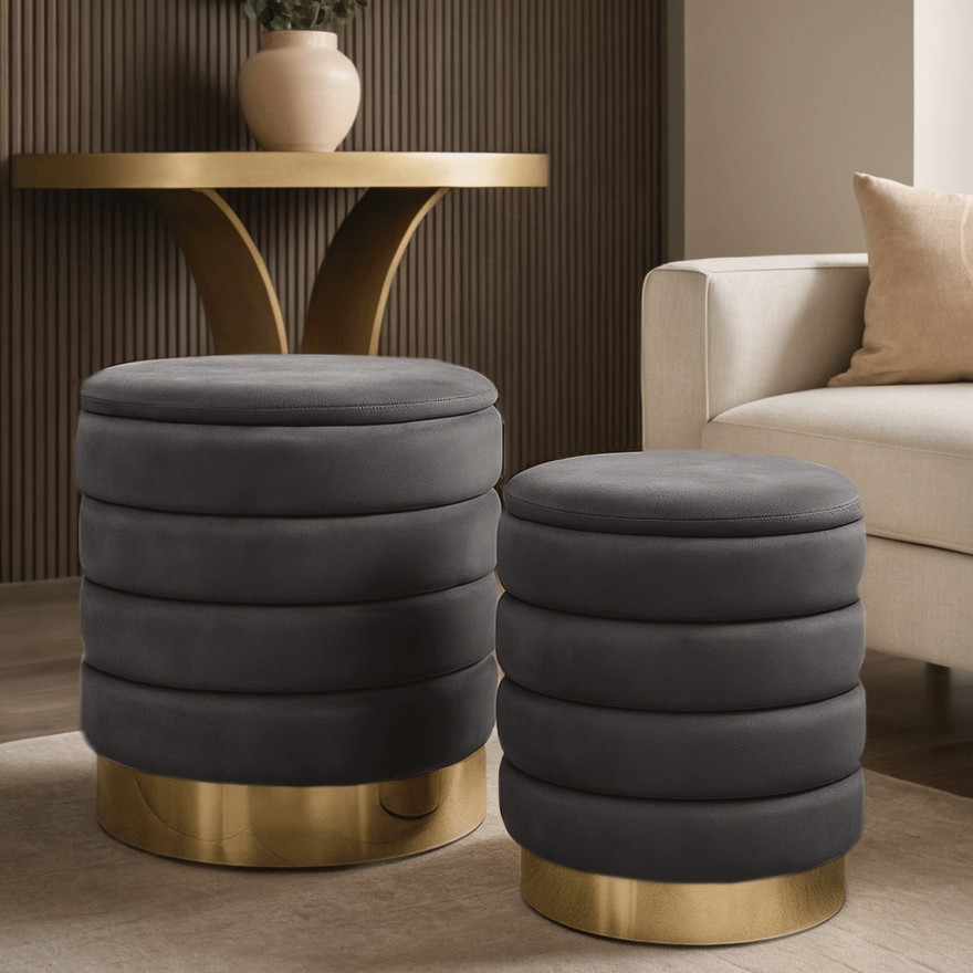 Satz gepolsterte Hocker MIRELLE