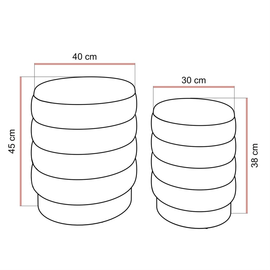 Satz gepolsterte Hocker MIRELLE