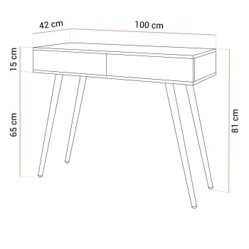Konsole auf schrägen Beinen SIENNA KASCHMIR