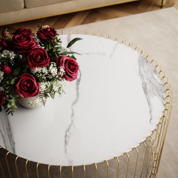 Couchtisch MARBELLE II mit Marmorplatte