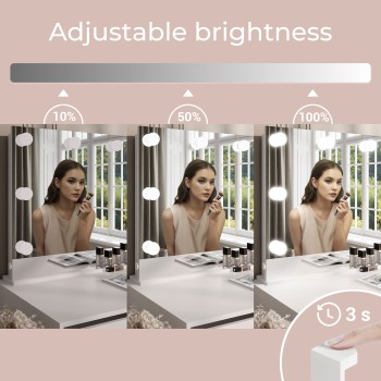 Schminktisch LUMINE mit Spiegel und LED-Beleuchtung