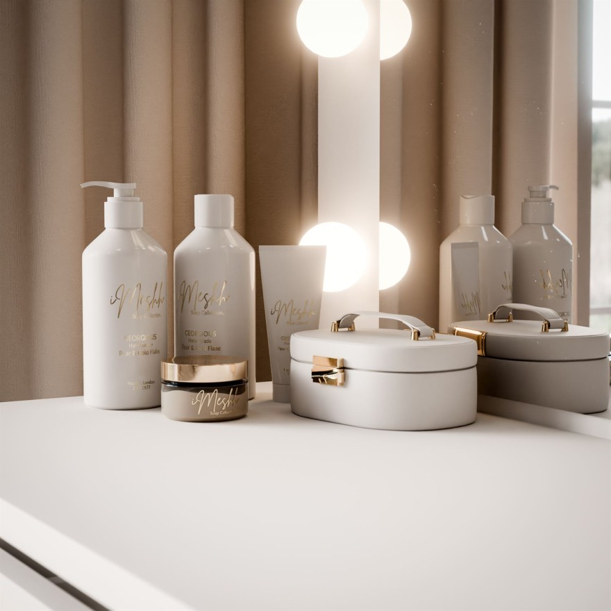 Schminktisch LUMINE mit Spiegel und LED-Beleuchtung