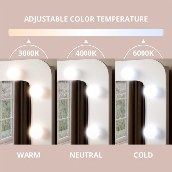 Schminktisch LUMINE mit Spiegel und LED-Beleuchtung