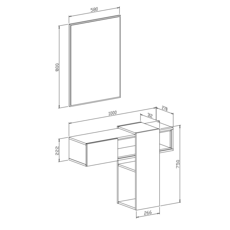 Garderoba podwieszana ARMADIO beton Garderoba podwieszana ARMADIO beton