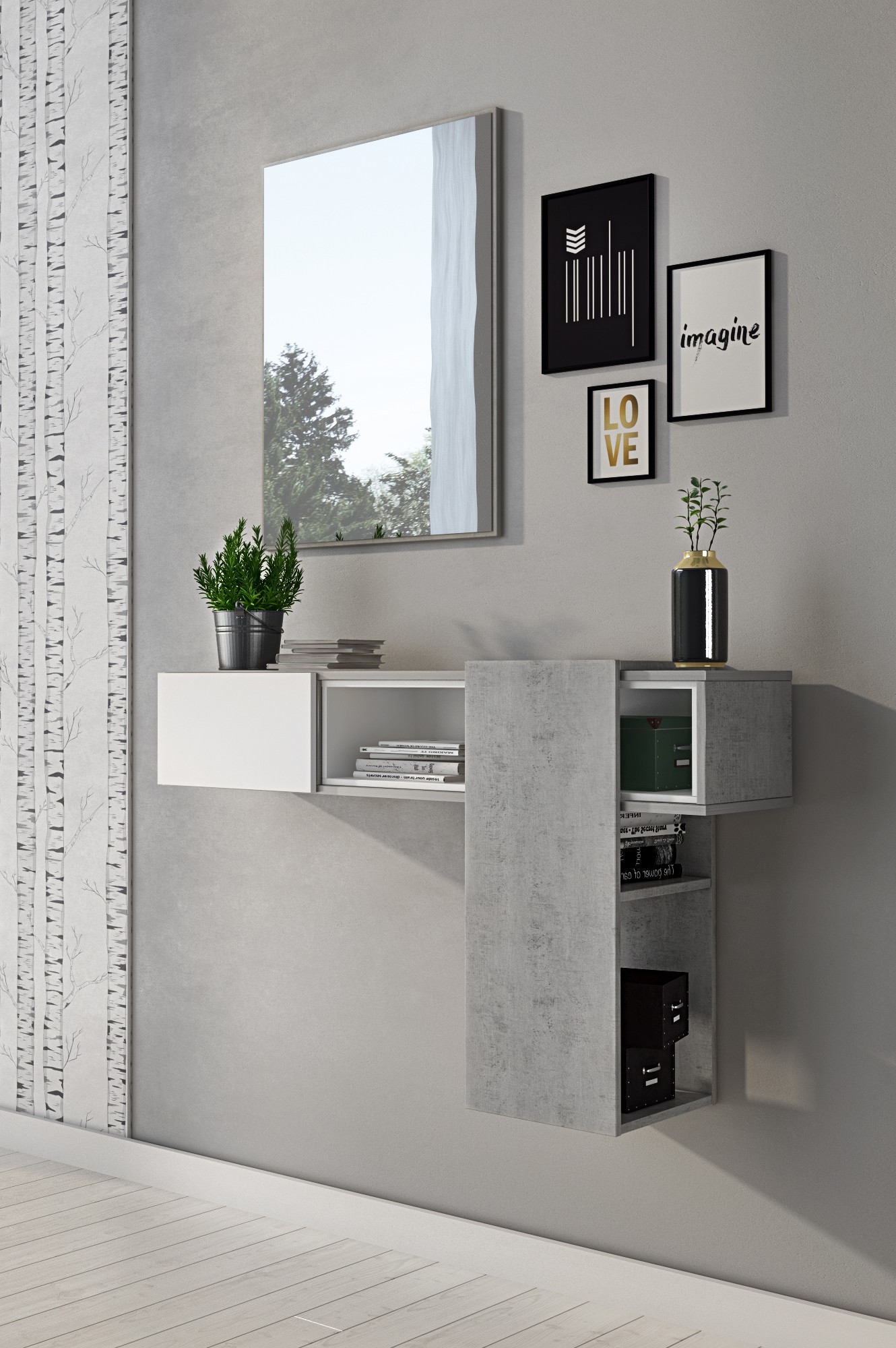 Garderoba podwieszana ARMADIO beton Garderoba podwieszana ARMADIO beton