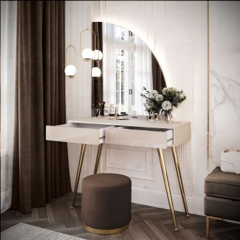 Schminktisch SIENNA-QS KASCHMIR mit LED-Spiegel