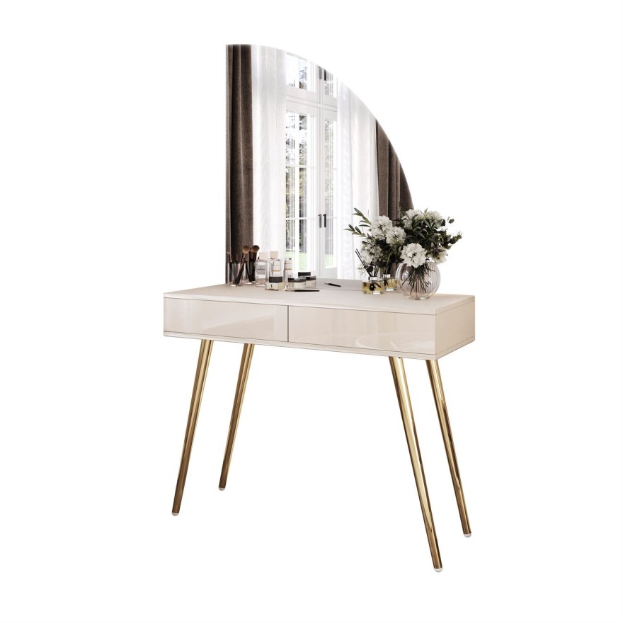 Schminktisch SIENNA-QS KASCHMIR mit LED-Spiegel