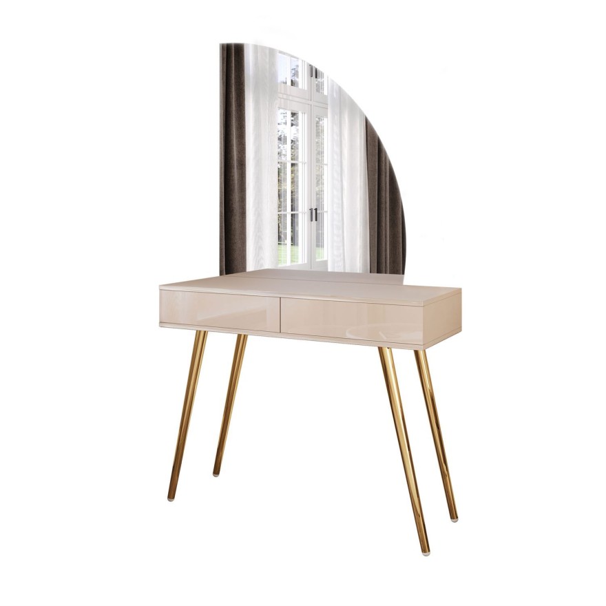 Schminktisch SIENNA-QS KASCHMIR mit LED-Spiegel