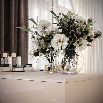 Schminktisch SIENNA-QS KASCHMIR mit LED-Spiegel