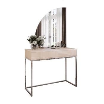 Schminktisch QUINNIE KASCHMIR mit LED-Spiegel Chrom