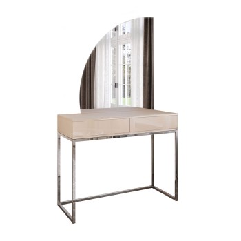 Schminktisch QUINNIE KASCHMIR mit LED-Spiegel Chrom