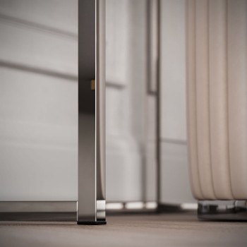 Schminktisch QUINNIE KASCHMIR mit LED-Spiegel Chrom