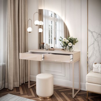 Schminktisch QUINNIE KASCHMIR mit LED-Spiegel