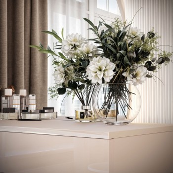 Schminktisch QUINNIE KASCHMIR mit LED-Spiegel