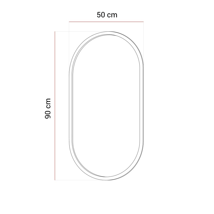 Ovaler Spiegel FLORIS mit goldenem Rahmen