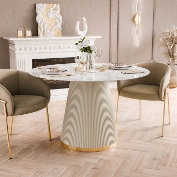 Tisch ELVORIA mit Marmorplatte