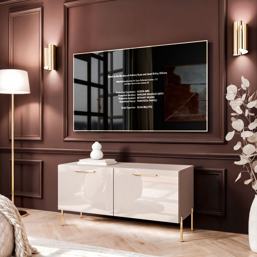 TV-Schrank AURA 100 KASZMIR Hochglanz auf Füßen