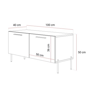 TV-Schrank AURA 100 KASZMIR Hochglanz auf Füßen