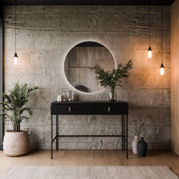 Schminktisch MIDNIGHT auf Gestell mit Spiegel und LED-Beleuchtung