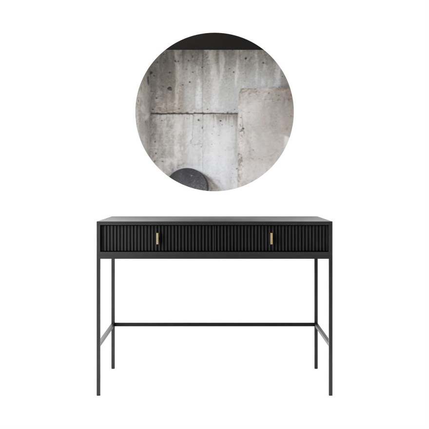 Schminktisch MIDNIGHT auf Gestell mit Spiegel und LED-Beleuchtung