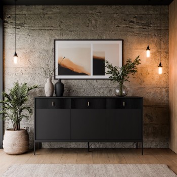 Kommode MIDNIGHT 3D3S mit drei Schubladen auf einem Gestell