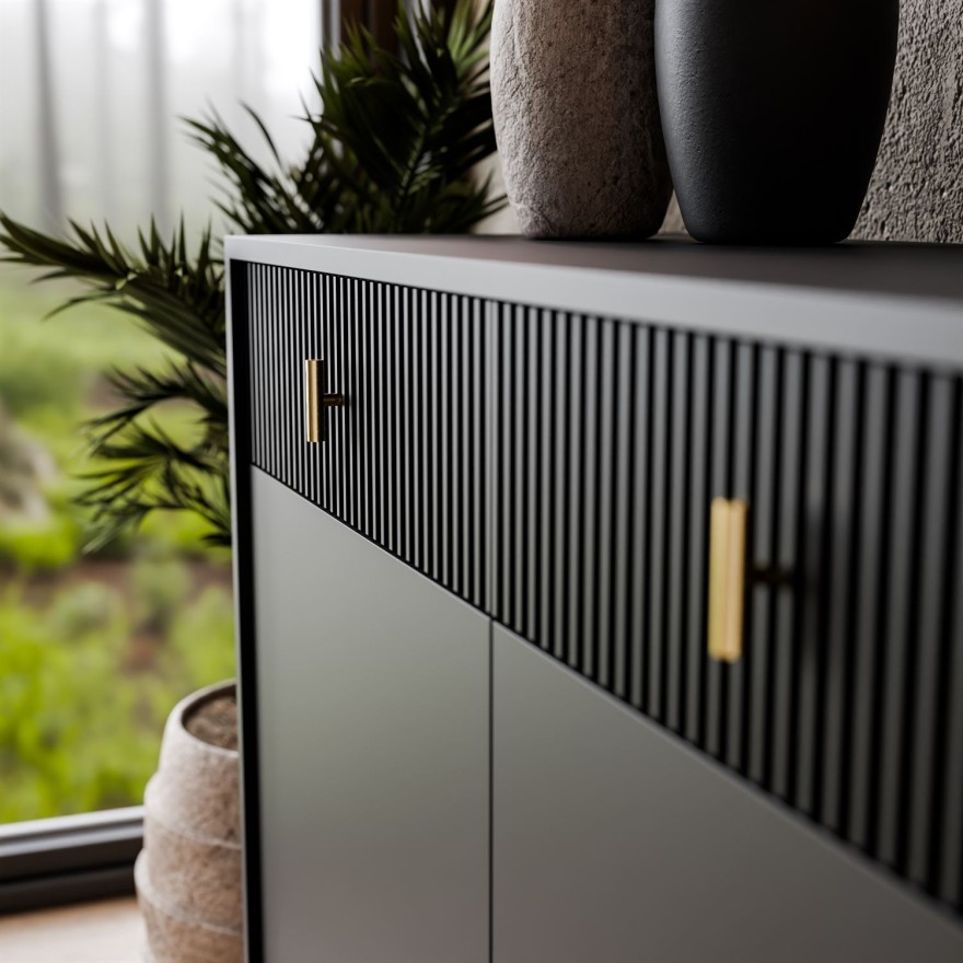 Kommode MIDNIGHT 3D3S mit drei Schubladen auf einem Gestell