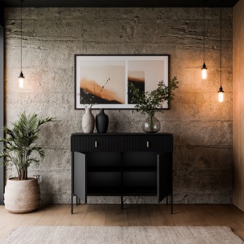 Kommode MIDNIGHT 2D2S mit zwei Schubladen auf einem Gestell