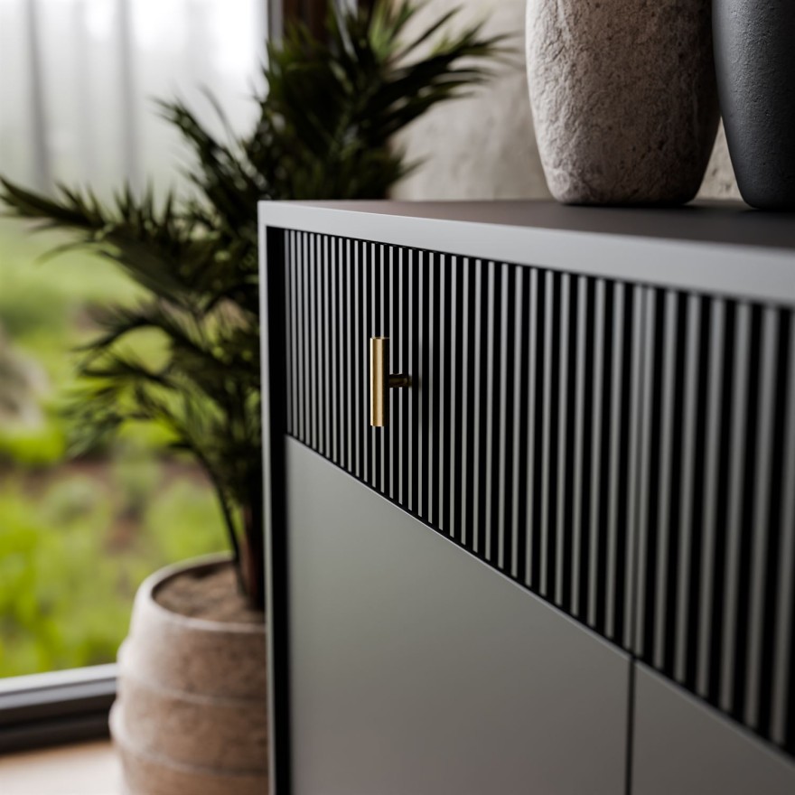 Kommode MIDNIGHT 2D2S mit zwei Schubladen auf einem Gestell