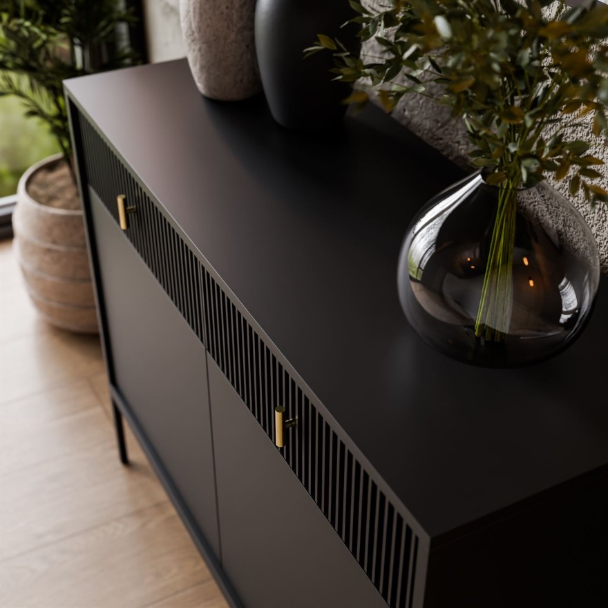 Kommode MIDNIGHT 2D2S mit zwei Schubladen auf einem Gestell