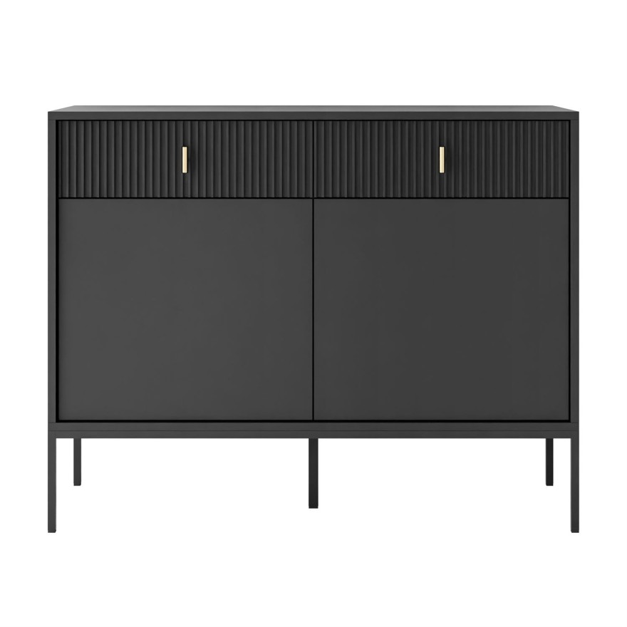 Kommode MIDNIGHT 2D2S mit zwei Schubladen auf einem Gestell