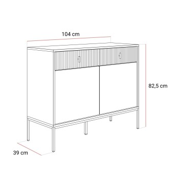 Kommode MIDNIGHT 2D2S mit zwei Schubladen auf einem Gestell