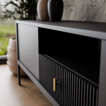 TV-Schrank MIDNIGHT mit Schubladen auf Gestell