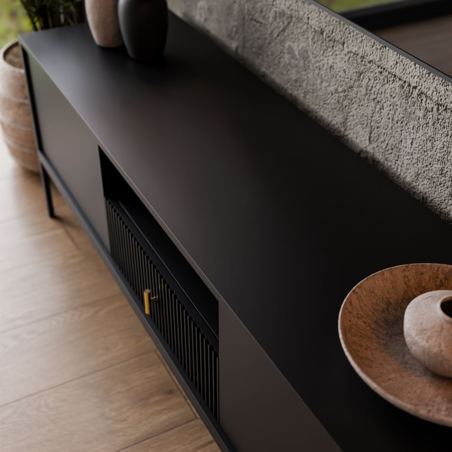 TV-Schrank MIDNIGHT mit Schubladen auf Gestell