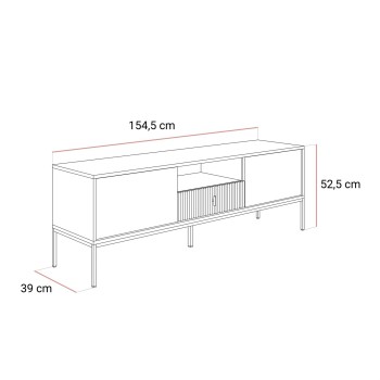 TV-Schrank MIDNIGHT mit Schubladen auf Gestell