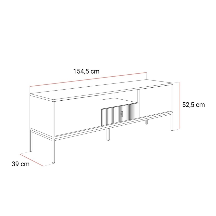 TV-Schrank MIDNIGHT mit Schubladen auf Gestell