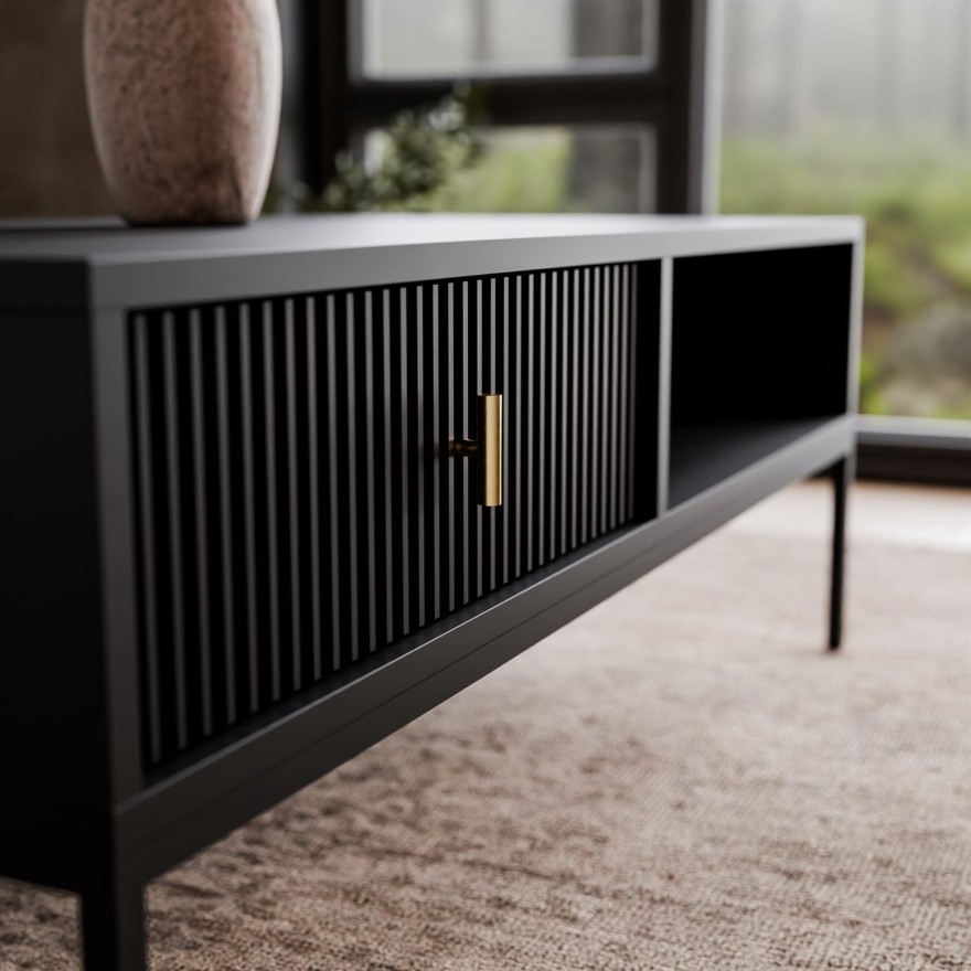 Couchtisch MIDNIGHT mit Schublade auf Gestell