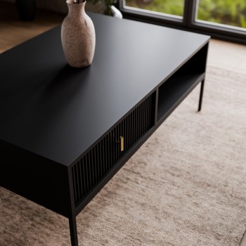 Couchtisch MIDNIGHT mit Schublade auf Gestell