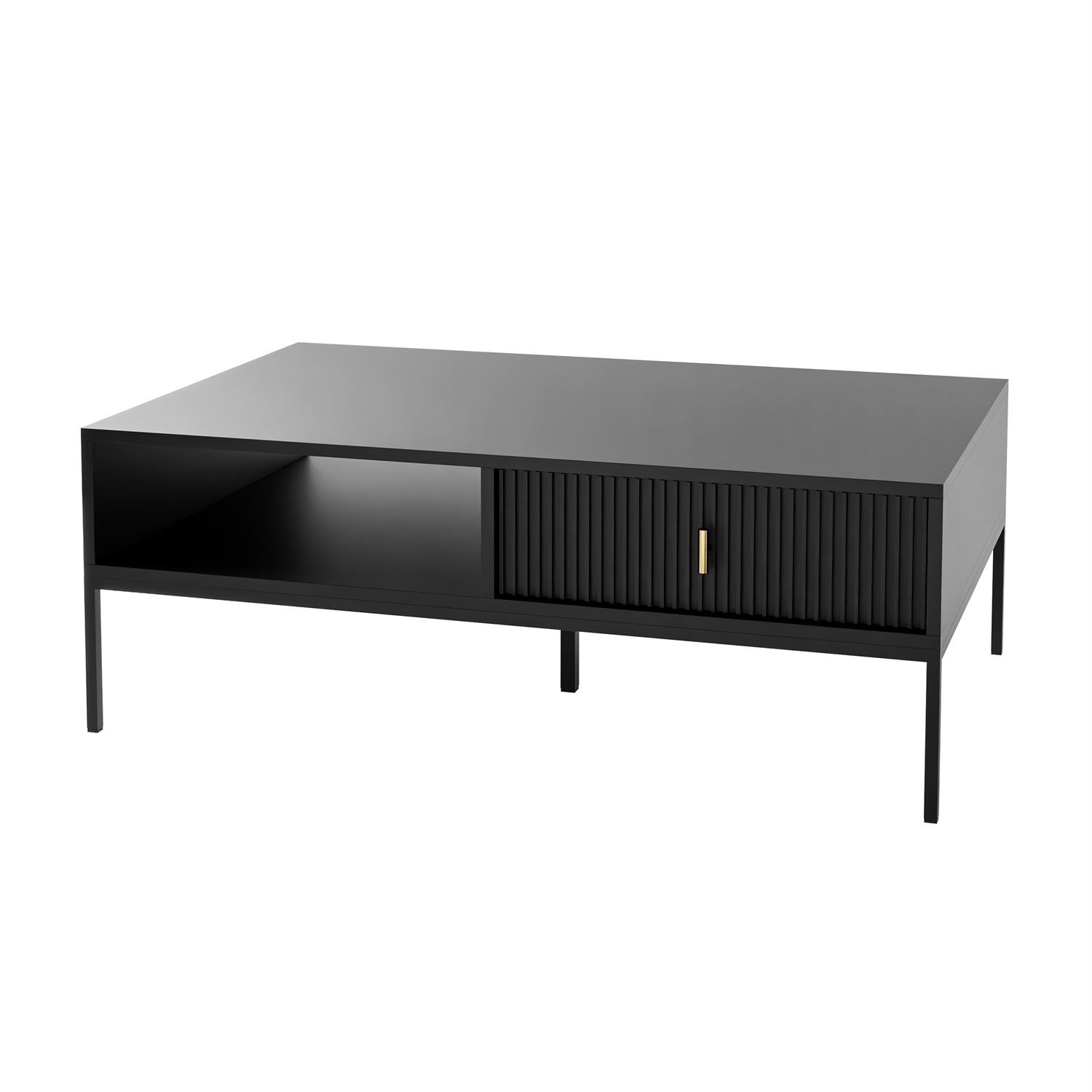 Couchtisch MIDNIGHT mit Schublade auf Gestell