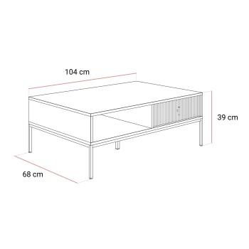Couchtisch MIDNIGHT mit Schublade auf Gestell