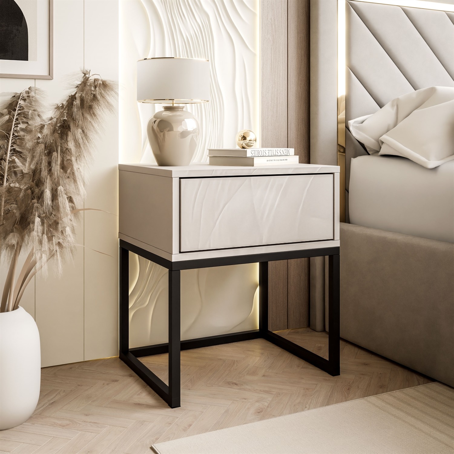 Nachttisch BLANCO KASCHMIR auf Gestell