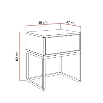 Nachttisch BLANCO KASCHMIR auf Gestell