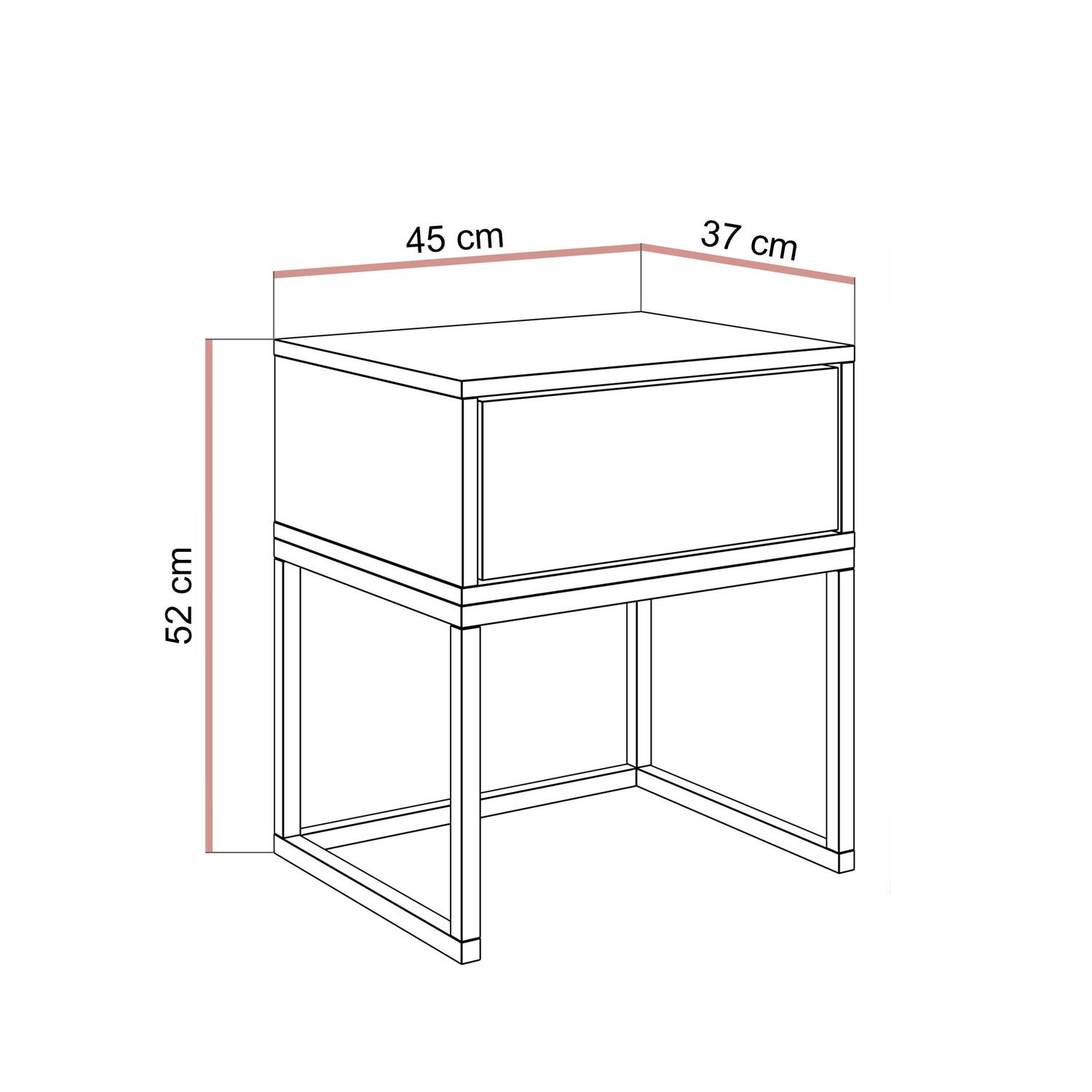 Nachttisch BLANCO KASCHMIR auf Gestell