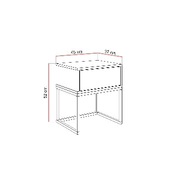 Nachttisch BLANCO KASZMIR auf Gestell